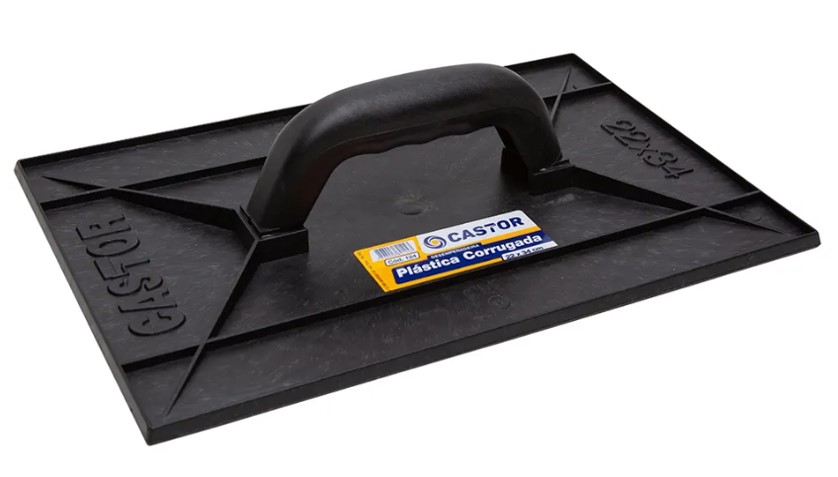 DESEMPENADEIRA PVC CORRUGADA 22 CM X 34 CM PRETA (124) - CASTOR