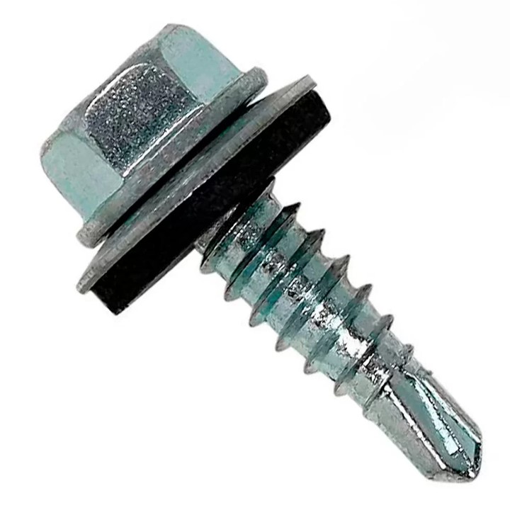 PARAFUSO AUTO BROCANTE C/ ARRUELA 12 X 1 - 5,5 X 25 - 200 PCS - NEW FIX