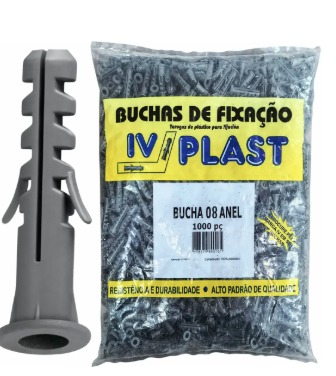 BUCHA FIXACAO 08 C/1000PC C/ANEL - IV