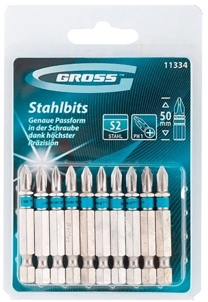 BITS PHILLIPS JOGO 10 PCS ENCAIXE 1/4 50 MM X 3/16 GROSS (11334) - MF