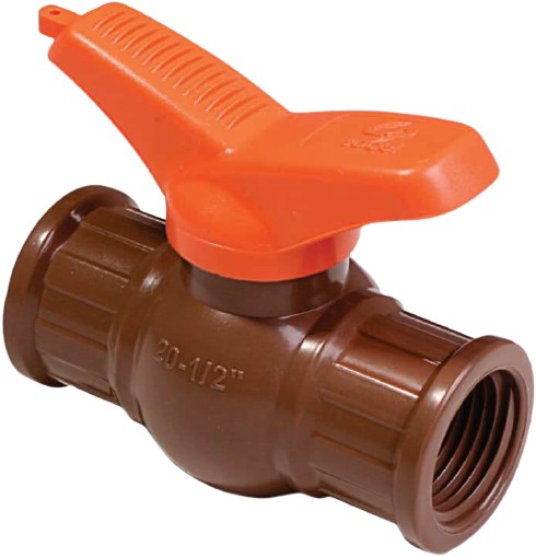 REGISTRO ESFERA ROSCA INTERNA 1.1/2 PVC MARROM - SOCEL