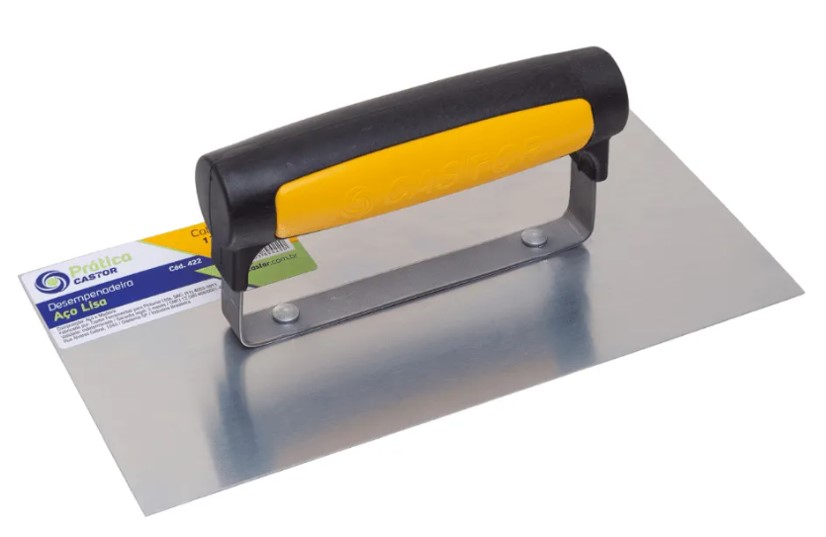 DESEMPENADEIRA ACO LISA 10 CM X 24 CM CABO EMBORRACHADO  (422) - CASTOR