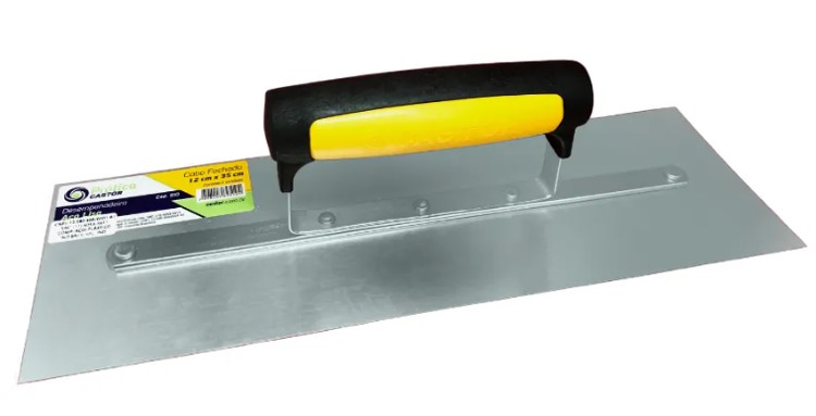 DESEMPENADEIRA ACO LISA 10 CM X 35 CM CABO EMBORRACHADO (510) - CASTOR