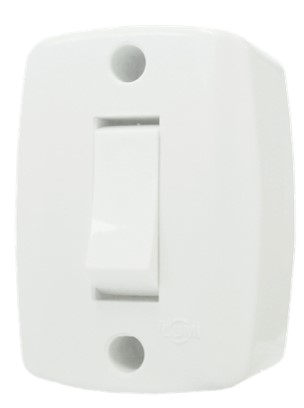 SOBREPOR BRANCO 1 INTERRUPTOR RETANGULAR SIMPLES 6A 250V (16553)-ILUMI