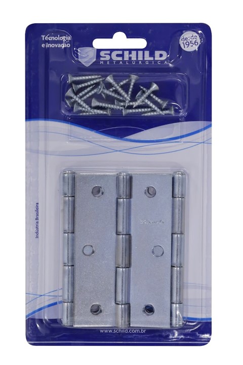 DOBRADICA 3´´ 1/2 ZINCADO 3PÇS (1165) - SCHILD