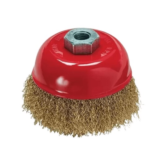 ESCOVA ACO CARBONO TIPO COPO, 75 MM, ROSCA M14 MTX (746049) - MF