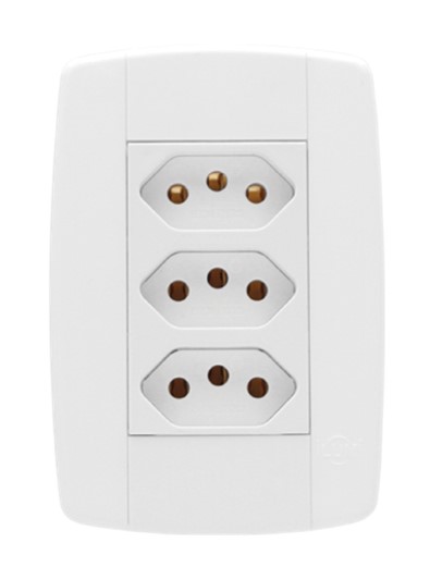 LEV CONJ 3 TOMADAS 3 PINOS 20A 250V MONOBLOCO (87124) -ILUMI