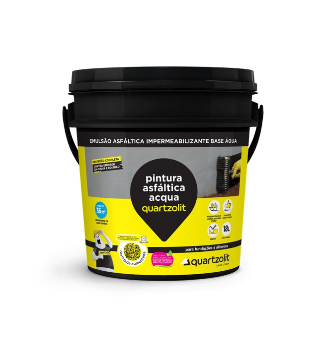 PINTURA ASFALTICA ACQUA BALDE 18 L - QUARTZOLIT