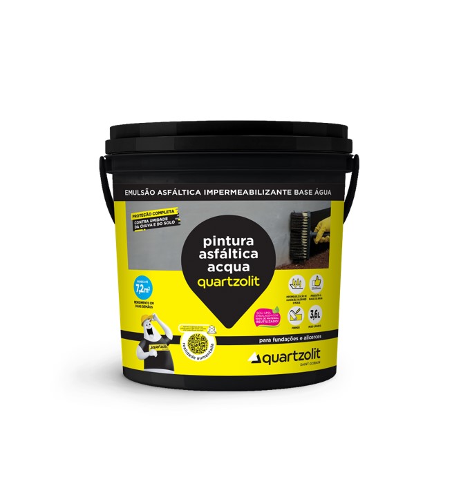 PINTURA ASFALTICA ACQUA 3,6 L - QUARTZOLIT