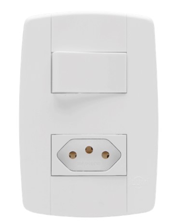 LEV CONJ 1 INTERRUPTOR SIMPLES 10A + 1 TOMADA 3 PINOS 10A (87200) -ILUMI