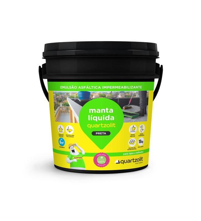 MANTA LIQUIDA PRETA 18 K - QUARTZOLIT