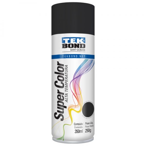 TINTA SPRAY ALTA TEMPERATURA PRETO 350 ML - TEK BOND