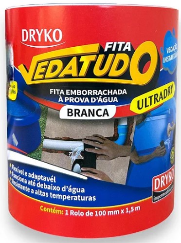 DRYKO FITA VEDA TUDO ULTRADRY BRANCO 100 MM X 1,5 M - DRYKO