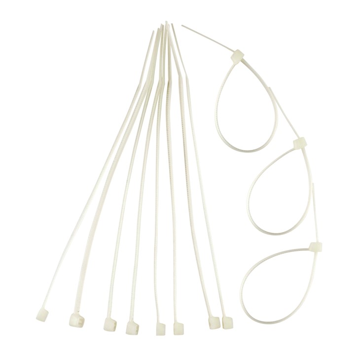 ABRACADEIRA NYLON 3,6 X 250 MM C/ 100 PCS BRANCA - EDA