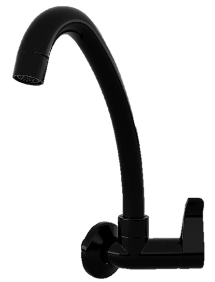 TORNEIRA PIA BICA MOVEL PAREDE 1/4 VOLTA ABS ORQUIDEA PRETA  - SOCEL
