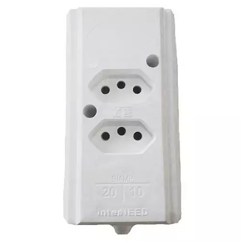 TOMADA BARRA DUPLA BRANCA 20 A 3 PINOS BIAMP (068976) - INTERNEED