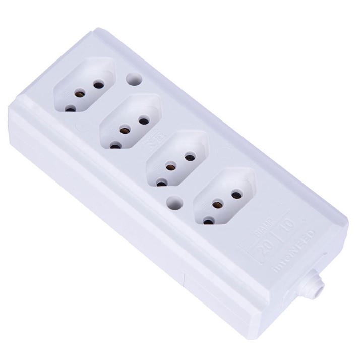 TOMADA BARRA QUADRUPLA BRANCA 20 A 3 PINOS BIAMP (066569) - INTERNEED