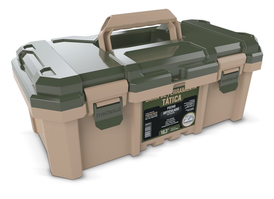 CAIXA FERRAMENTAS TÁTICA 44 CM X 23 CM X18 CM CAMPER (13601024) - METASUL