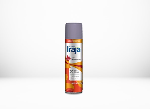 TINTA SPRAY ALTA TEMPERATURA ALUMINIO 400 ML (17.082) -IRAJA