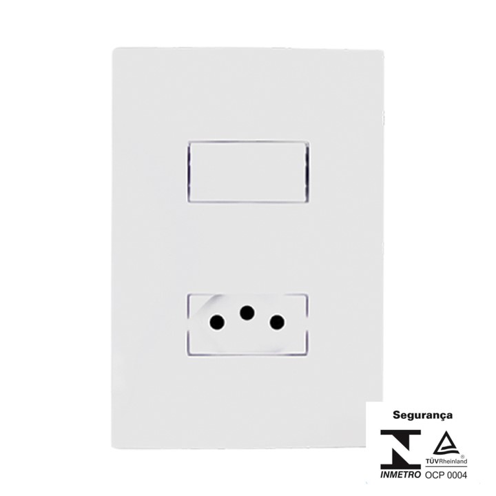I9 CONJ 1 INTERRUPTOR SIMPLES 10A + TOMADA 20A (94201) - ILUMI