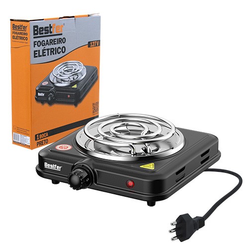 FOGAREIRO ELETRICO PRETO 1 BOCA 127V C/INMMETRO (BFH2949) - BESTFER