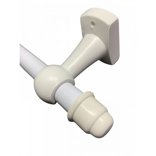KIT VARAO CORTINA 1,5 METRO BRANCO ESPESSURA 19 MM (1000-BRA)- JMF
