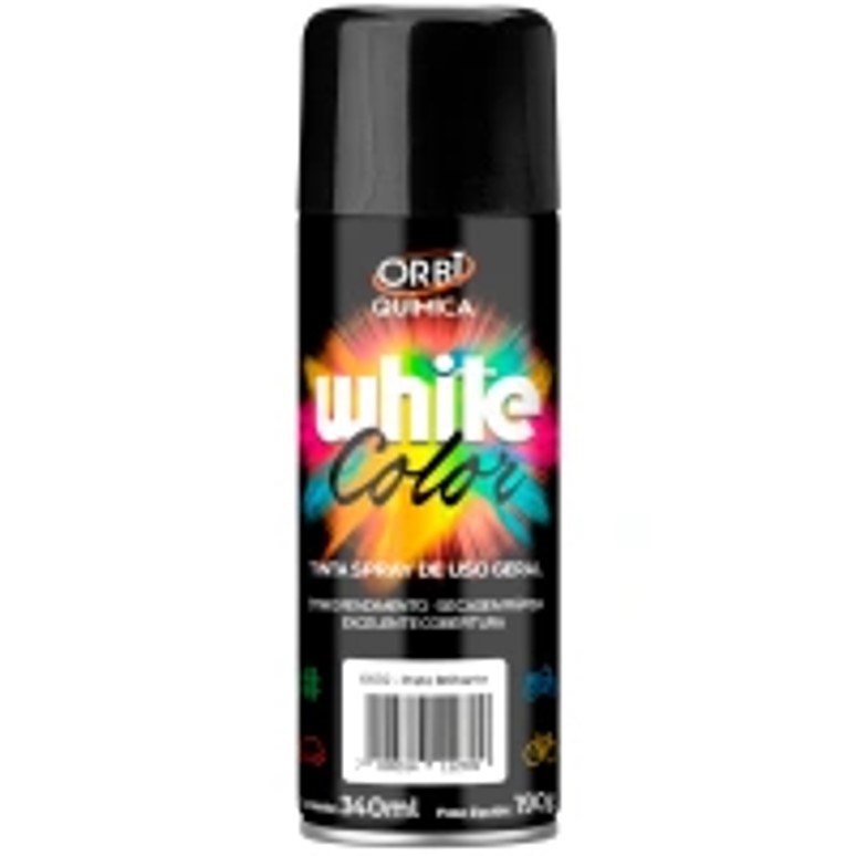 TINTA SPRAY USO GERAL PRETO BRILHANTE 340 ML ( 18745 )-ORBI