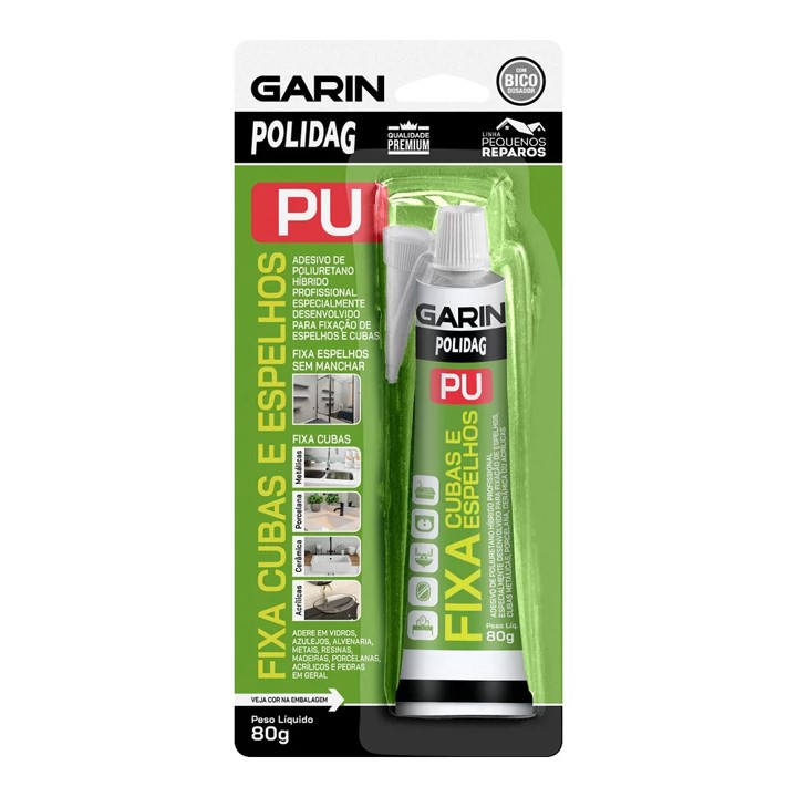 FIXA CUBA E ESPELHO PU 80 G BRANCO (BLISTER) (PPFB-080) - GARIN