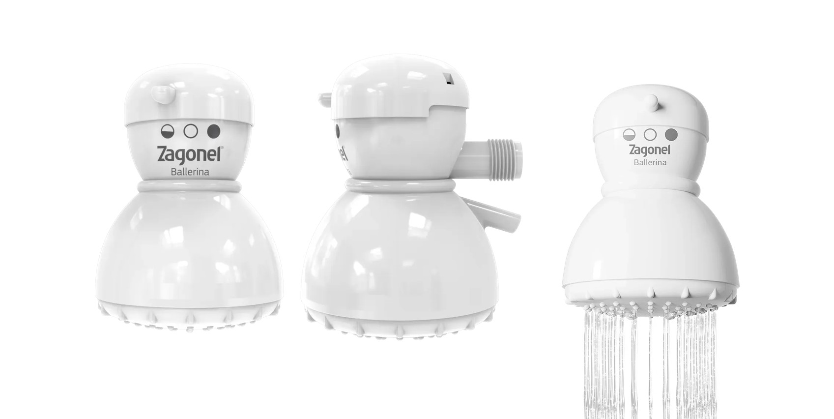 DUCHA BALLERINA 3 TEMPERATURA 5350 W 220 V BRANCA - ZAGONEL