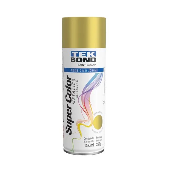 TINTA SPRAY METALICA DOURADO 350 ML - TEK BOND