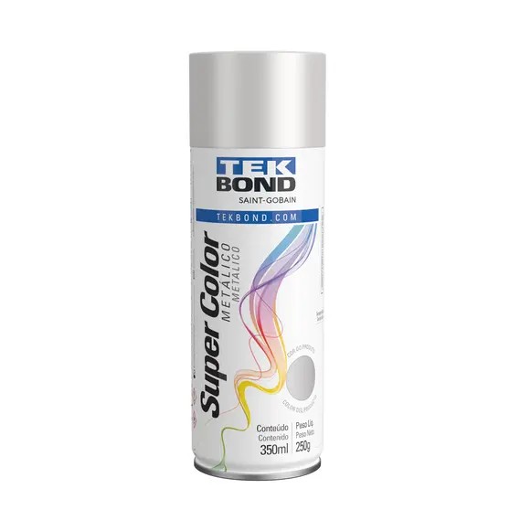 TINTA SPRAY METALICA PRATA 350 ML - TEK BOND