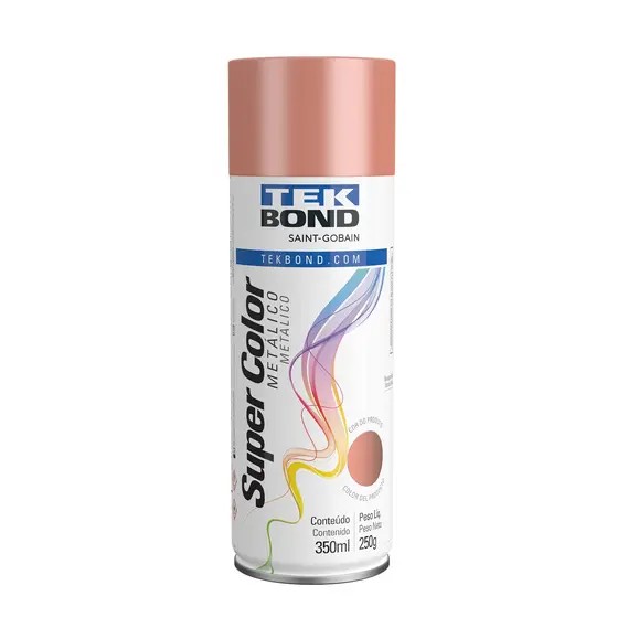 TINTA SPRAY METALICA ROSE GOLD 350 ML - TEK BOND