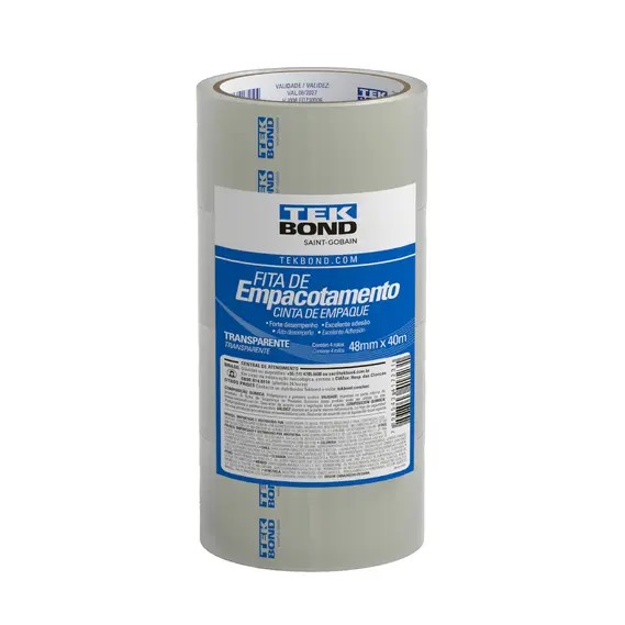 FITA EMPACOTAR TRANSPARENTE 48 MM X 40 M - TEK BOND