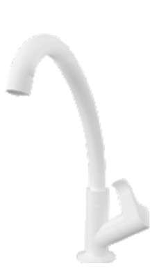 TORNEIRA PIA BICA MOVEL MESA 1/4 VOLTA ABS ORQUIDEA BRANCA SLIM  (1075)- SOCEL