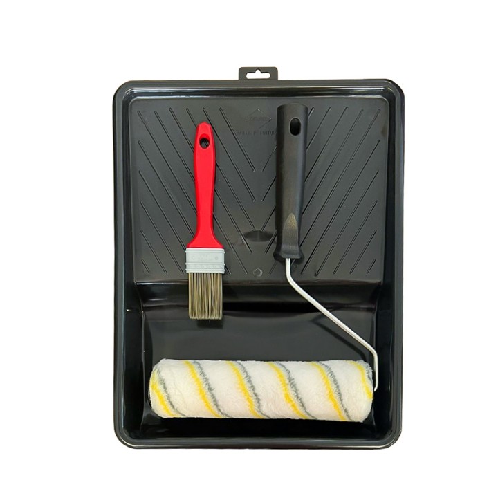 KIT PINTURA BD GD + ROLO 23 CM POLIPOP C/ CABO + TRINCHA VERSATIL 1/12 GRIS (967) - COMPEL
