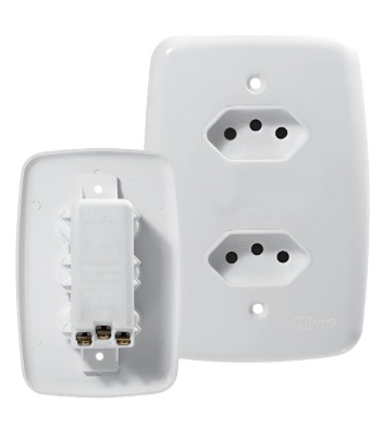 CONJ 2 TOMADA 3 PINOS 20A MONOBLOC IDEALE(4202) - PLUZIE