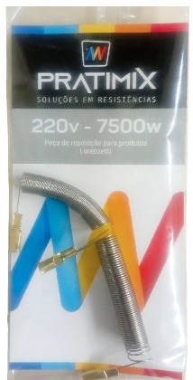 RESISTENCIA DUCHA DUO SHOWER / DUO SHOWER TURBO / MULTITEMPERATURA / ELETRONICA PLUS 220V 7500W TIPO L - PRATIMIX