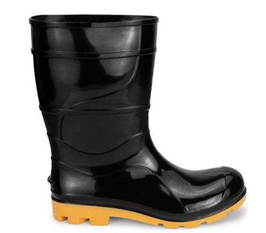 BOTA DE PVC PRETA CANO MEDIO 39 SOLADO AMARELO - CRIVAL