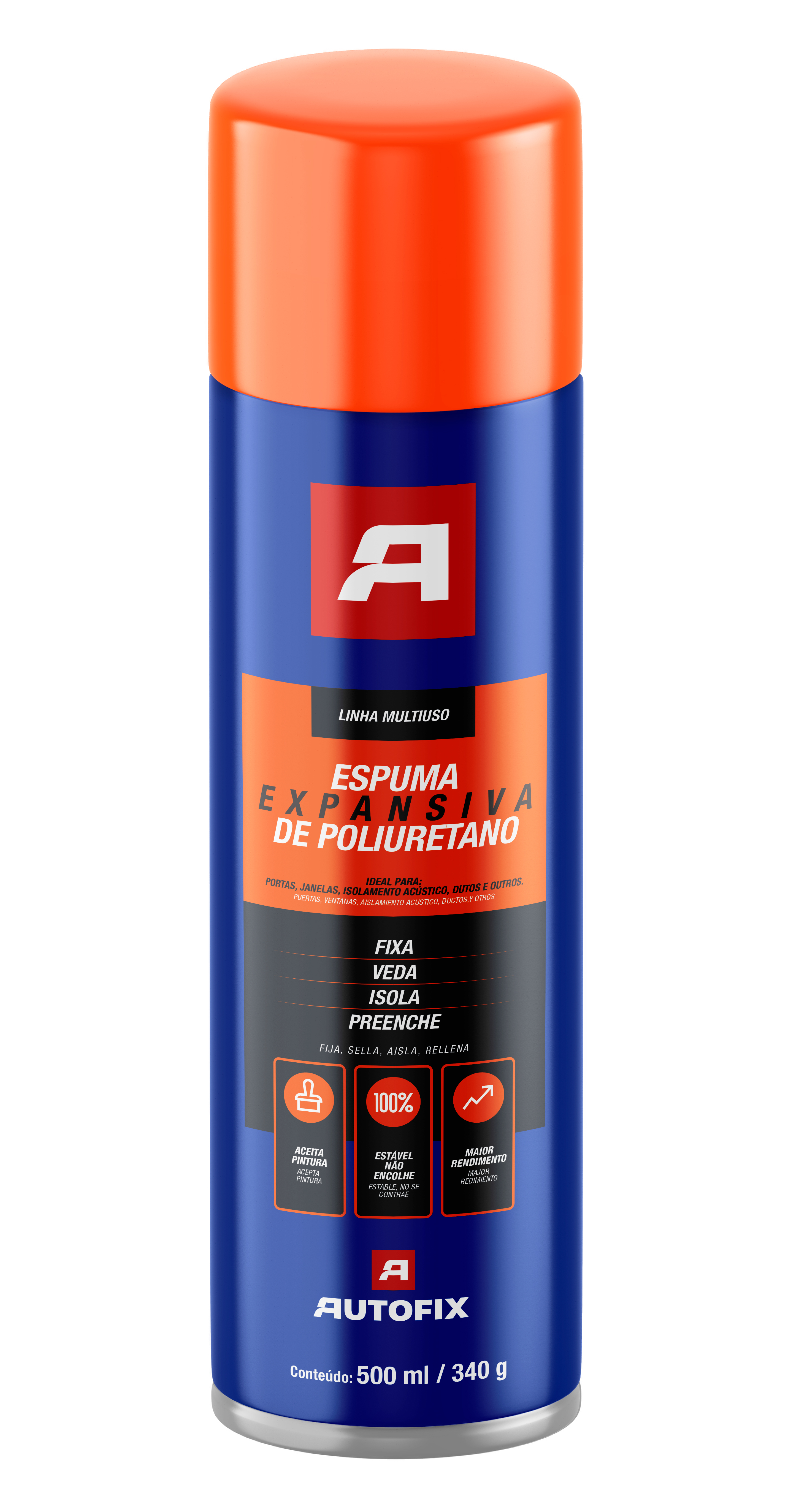 ESPUMA EXPANSIVA PU 340 G 500ML - AUTOFIX