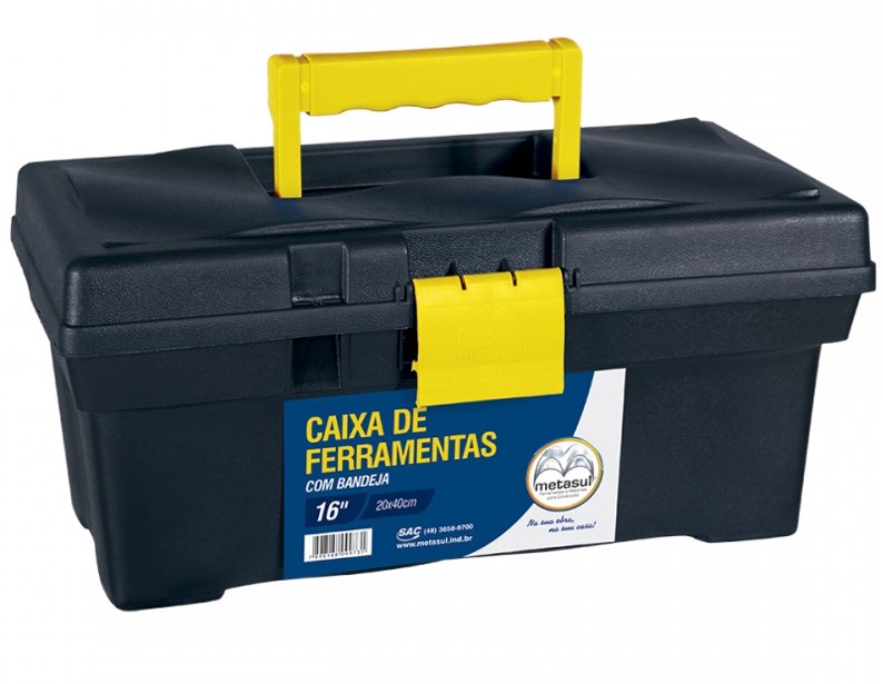 CAIXA FERRAMENTAS STANDART 41 CM X 21 CM X 19 CM - METASUL