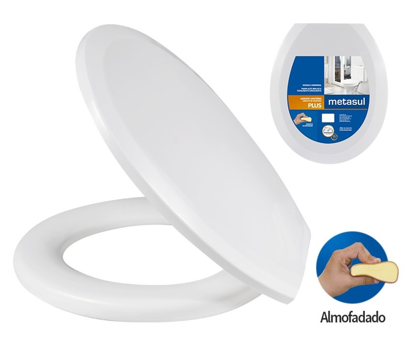 ASSENTO SANITARIO BRANCO ALMOFADADO PLUS (010504003)  - METASUL