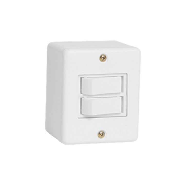 BOX BRANCA CONJ 2 INTERRUPTOR SIMPLES (6318) - ILUMI
