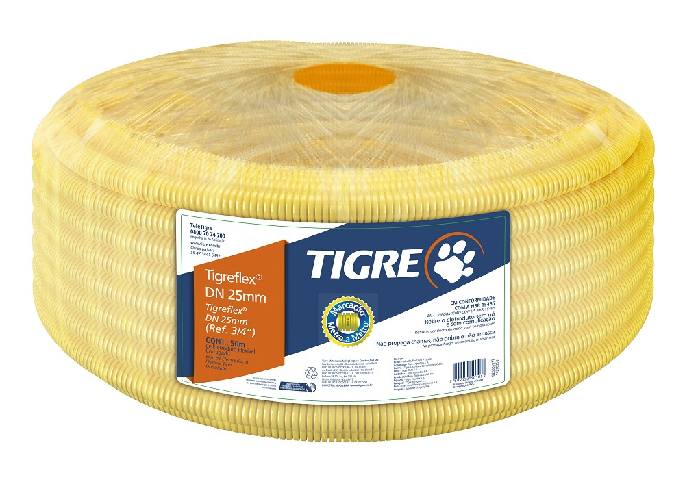 CONDUITE CORRUGADO 3/4 X 50 M AMARELO  - TIGRE