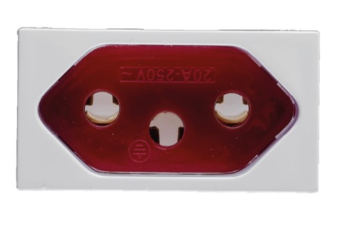 SLIM MODULO TOMADA VERMELHA 3 PINOS 20A (81142) - ILUMI